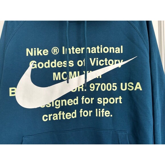 Nike International Goddess Of‎ Victory Pullover Hooded Sweatshirt Blue Size XL - Picture 5 of 11